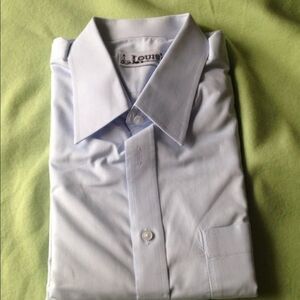 Louis collection men’s long sleeve stripe dress shirt Large